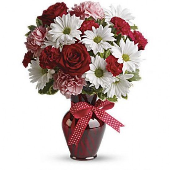 Bouquet Calins, Baisers et Roses Rouges